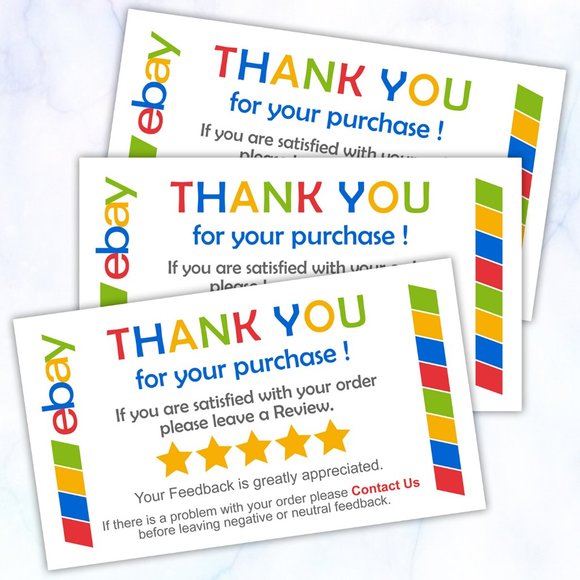 100 Thank You Cards ebay - Picture 3 of 4